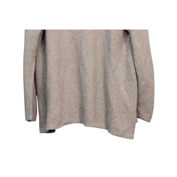 J Jill Cardigan Sweater Size XL Cotton Silk Knit Open Front Beige Minimalist - Picture 12 of 14